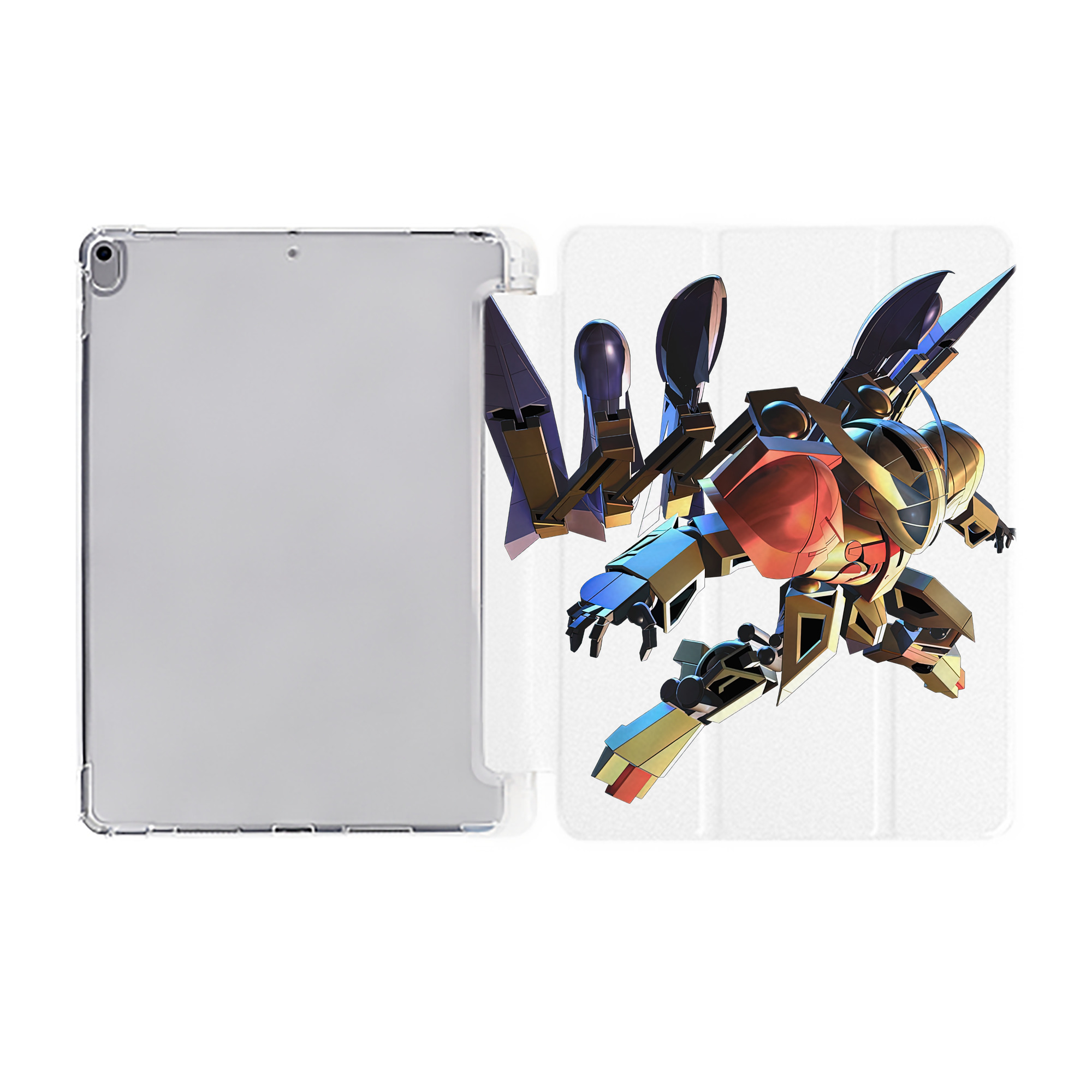 （画像用） 機動戦士ガンダム Mobile Suit Gundam IPad ケース ペン収納付き 三つ折りスタンド PUレザー×シリコン 対応機種9.5/10.5/10.9インチ